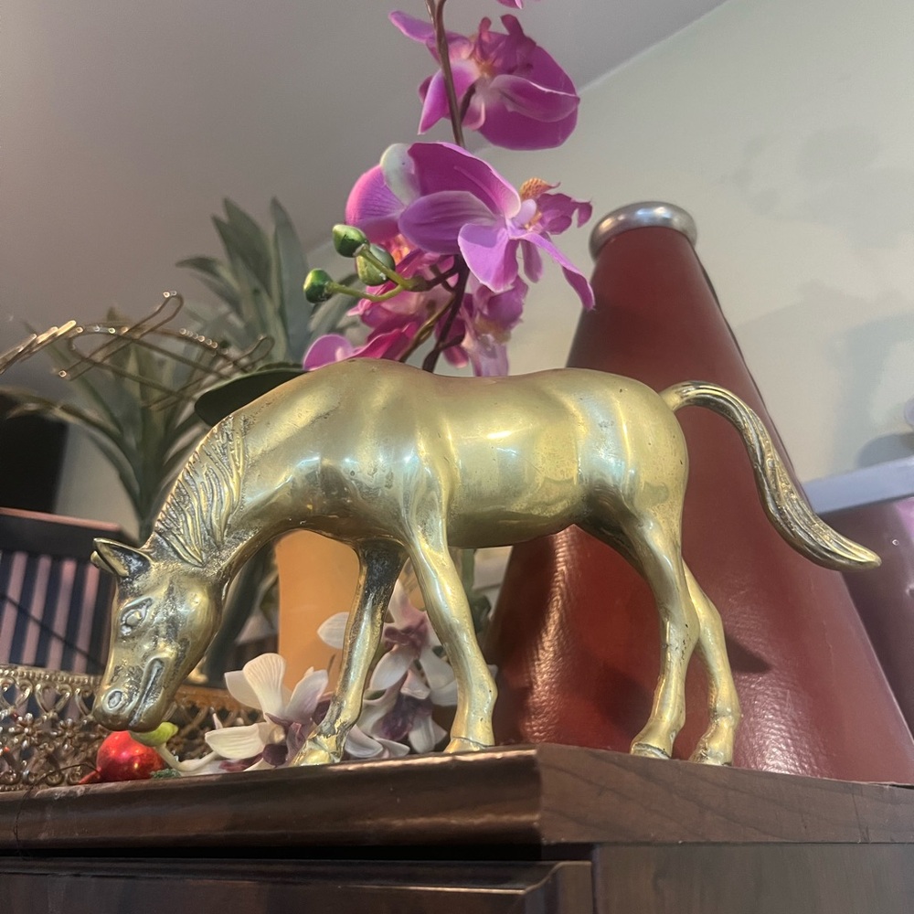 Vintage brass horse